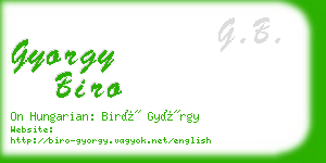 gyorgy biro business card